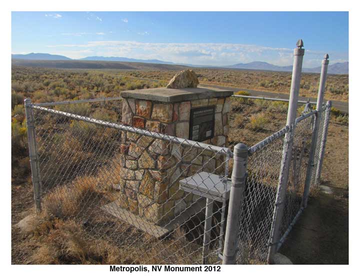 Metropolis, Nevada monument marker.